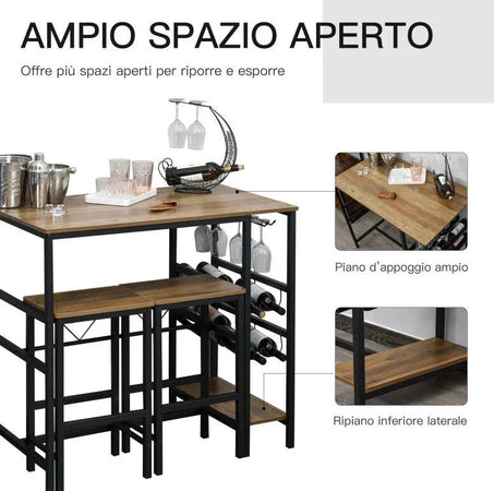 Set-Tavolo-2-Sgabelli-Alti-da-Bar-in-Legno-Isola-Cucina-con-Portabottiglie-e-Portabicchieri-in-Stile-Industriale-YU9835-215YU9