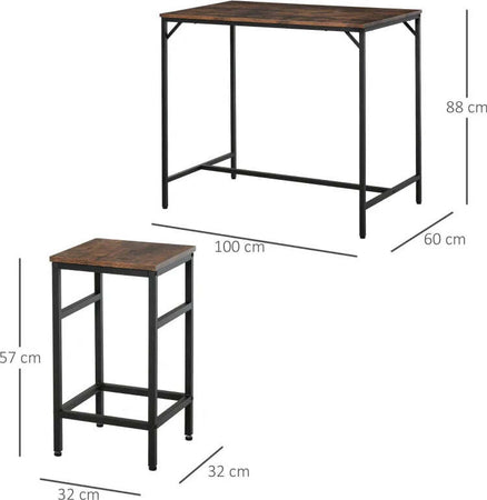 Set-Tavolo-Alto-con-4-Sgabelli-Stile-Industriale-in-Metallo-e-Legno,-Arredamento-Moderno-Soggiorno-e-Cucina,-Marrone-Rustico-LR6835-337LR6