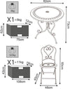Set-tavolo-con-2-sedie-in-ferro-Bianco-Milani-Home