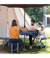 Set Tavolo Da Campeggio Pic Nic Giardino Pieghevole Richiudibile Con Sedie Blu