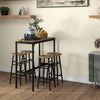 Set-Tavolo-e-Sedie-5-Pezzi-con-4-Sgabelli-con-Poggiapiedi-e-Tavolo-Rettangolare,-Nero-e-Marrone--RE983A-048V81RBRE9