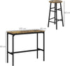 Set-Tavolo-e-Sedie-5-Pezzi-con-4-Sgabelli-con-Poggiapiedi-e-Tavolo-Rettangolare,-Nero-e-Marrone--RE983A-048V81RBRE9