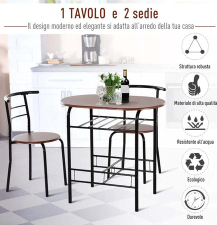 Set-Tavolo-Moderno-con-2-Sedie-per-Sala-da-Pranzo,-Set-3-Pezzi-Mobili-Salvaspazio-da-Cucina,-Balcone,-Ristorante-o-Bar,-Marrone-e-Nero-WQ2835-134WQ2