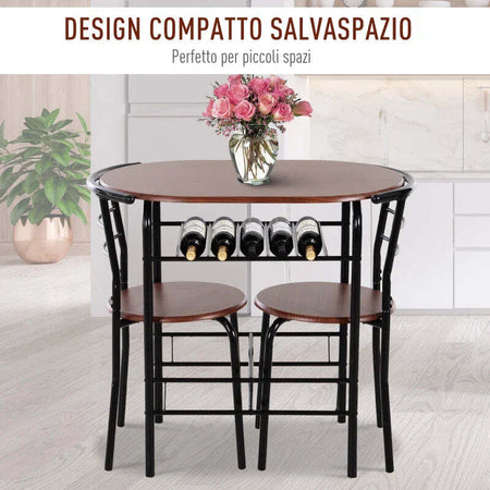 Set-Tavolo-Moderno-con-2-Sedie-per-Sala-da-Pranzo,-Set-3-Pezzi-Mobili-Salvaspazio-da-Cucina,-Balcone,-Ristorante-o-Bar,-Marrone-e-Nero-WQ2835-134WQ2