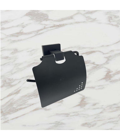 Set Ultra Moderno Nero 6pz Bagno Porta Asciugamano Rotolo Bicchiere Spazzolini 87261