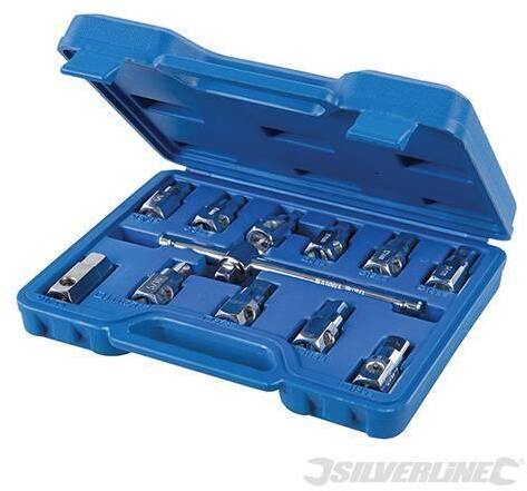 Set universale di chiavi per tappi di scarico in acciaio Silverline 12 pz