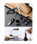 Set Vino 5in1 Cavatappi Apribottiglie Multifunzione Anello Antigoccia Tappo Versatore