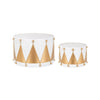 Tamburi natalizi decorativi Deryck in metallo decorazione per interno ed esterno set da 2