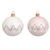 Palline per albero di Natale, in Vetro, glitter a zigzag, Ø 100 mm, 6 pezzi