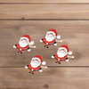 Portatovaglioli natalizi in metallo Babbo Ø 5 cm set da 4