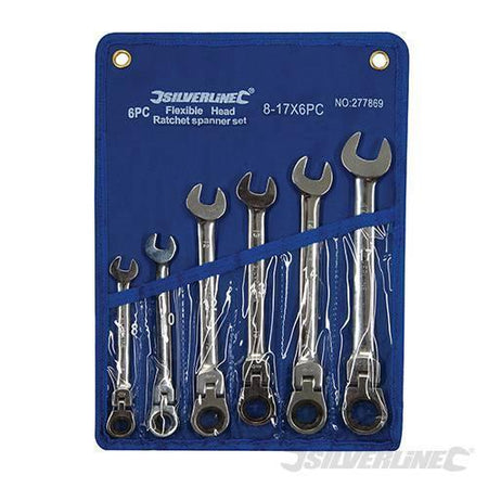 Set Silverline chiavi testa fissa croce cricchetto 180° acciaio da 8 a 17mm Prezzo - Eternal Brico