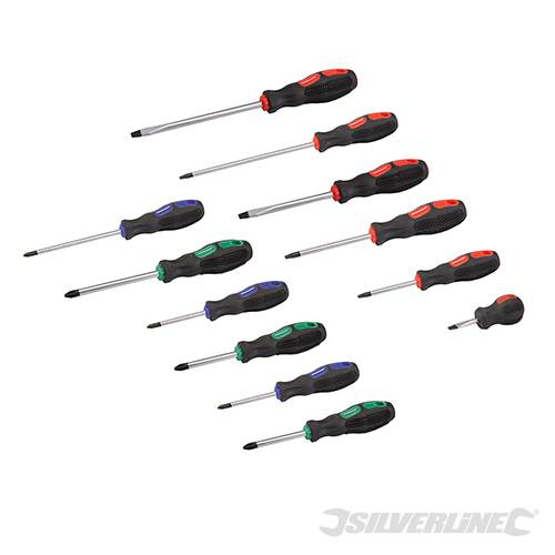 Set giraviti 12 Pz Silverline cacciaviti con punta in cromo Offerta Silverline