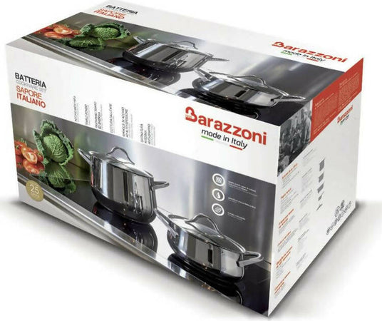 Set/batteria di pentole e casseruole da 11 pezzi barazzoni sapore italiano et completo di in acciaio 19/10 anche per induzione di alta qualità Casa e cucina/Pentole padelle e pirofile/Pentole e padelle/Set/Set di pentole e padelle Puleo Casa - Palermo, Commerciovirtuoso.it
