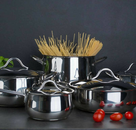Set/batteria di pentole e casseruole da 11 pezzi barazzoni sapore italiano et completo di in acciaio 19/10 anche per induzione di alta qualità Casa e cucina/Pentole padelle e pirofile/Pentole e padelle/Set/Set di pentole e padelle Puleo Casa - Palermo, Commerciovirtuoso.it