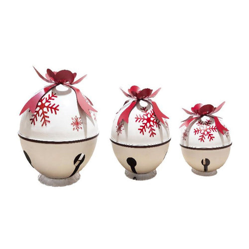 Campane decorative da appoggio in metallo decorazione natalizia set da 3