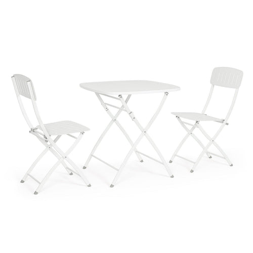 Set tavolo con 2 sedie Bistrot in acciaio verniciato per esterno