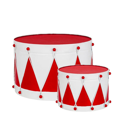 Tamburi natalizi decorativi Deryck in metallo decorazione per interno ed esterno set da 2