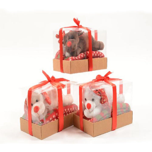 Coperta natalizia decorativa con animaletto per decorazioni natalizie