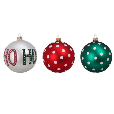 Palline per albero di Natale, in Vetro, con decorazioni, Ø 80 mm, 12 pezzi