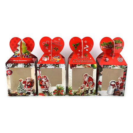 Scatola regalo di natale con decorazioni per regali natalizi