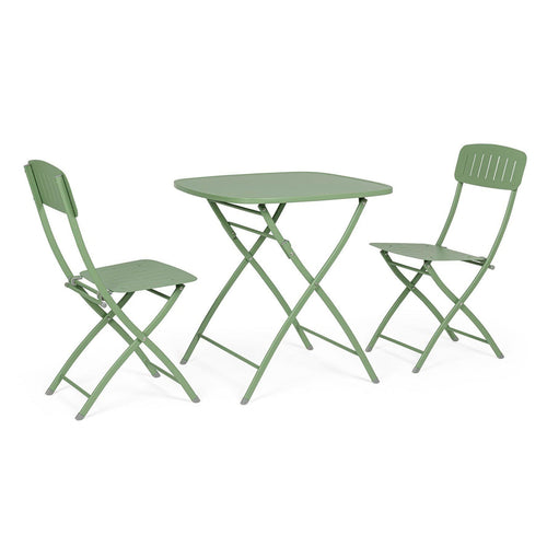 Set tavolo con 2 sedie Bistrot in acciaio verniciato per esterno