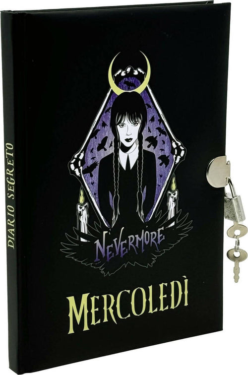 Seven Diario Segreto Mercoledi Wednesday Addams - Diario Segreto Con Lucchetto, 15x21cm Cancelleria e prodotti per ufficio/Scuola e materiale didattico/Materiale scolastico/Diari dell'amicizia Cartoleria Deja Vu - Crotone, Commerciovirtuoso.it