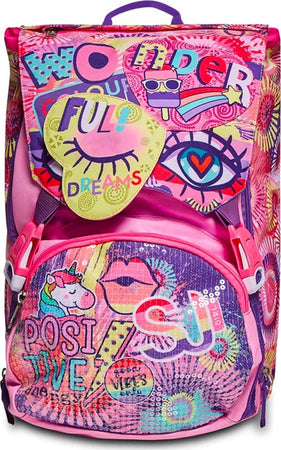 Seven Sj Gang Facce Da Sj Girl Zaino Scuola Rosa Estensibile