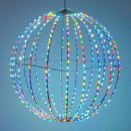 Sfera 3D luminosa con Micro Led a luce RGB multicolore da appendere per interno ed esterno Casa e cucina/Decorazioni per interni/Addobbi e decorazioni per ricorrenze/Decorazioni natalizie/Luci natalizie/Catene luminose per esterni MagiediNatale.it - Altamura, Commerciovirtuoso.it