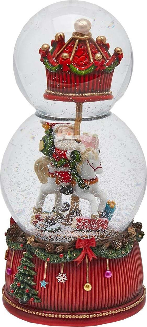 Sfera di cristallo natalizia Babbo Natale con Cavallo, Carillon decorazione per interno h 22 cm Casa e cucina/Decorazioni per interni/Addobbi e decorazioni per ricorrenze/Decorazioni natalizie/Neve artificiale MagiediNatale.it - Altamura, Commerciovirtuoso.it