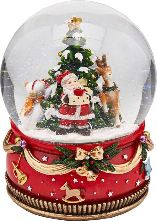 Sfera di cristallo natalizia con Babbo Natale con Pino e Dono, Carillon decorazione per interno h 21 cm Casa e cucina/Decorazioni per interni/Addobbi e decorazioni per ricorrenze/Decorazioni natalizie/Neve artificiale MagiediNatale.it - Altamura, Commerciovirtuoso.it