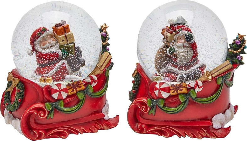 Sfera di cristallo natalizia con Babbo Natale in Slitta, Carillon decorazione per interno h 15 cm Casa e cucina/Decorazioni per interni/Addobbi e decorazioni per ricorrenze/Decorazioni natalizie/Neve artificiale MagiediNatale.it - Altamura, Commerciovirtuoso.it