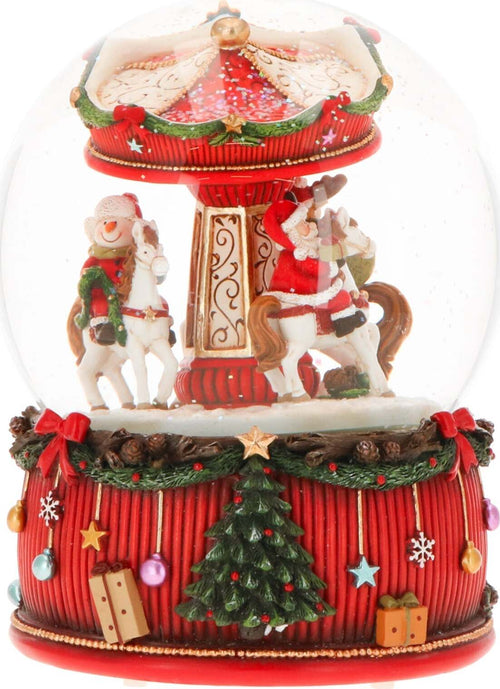 Sfera di cristallo natalizia con cavallini e figure natalizie decorazione per interno h20 cm Casa e cucina/Decorazioni per interni/Addobbi e decorazioni per ricorrenze/Decorazioni natalizie/Neve artificiale MagiediNatale.it - Altamura, Commerciovirtuoso.it