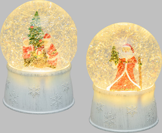 Sfera in vetro palla di neve decorata luminosa con led a luce bianco caldo ø13cm Casa e cucina/Decorazioni per interni/Addobbi e decorazioni per ricorrenze/Decorazioni natalizie/Neve artificiale MagiediNatale.it - Altamura, Commerciovirtuoso.it