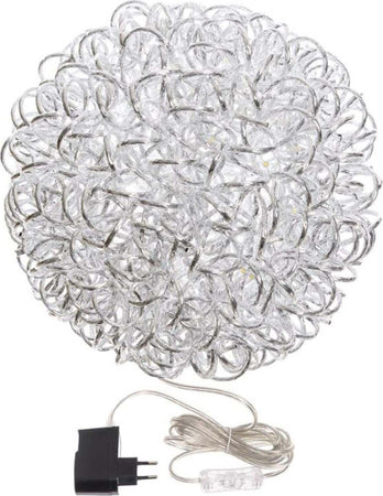 Sfera sfere alluminio argento 100 led 40 cm luce calda decorazione natale nataliza Casa e cucina/Decorazioni per interni/Addobbi e decorazioni per ricorrenze/Decorazioni natalizie/Luci natalizie/Catene luminose per esterni MagiediNatale.it - Altamura, Commerciovirtuoso.it