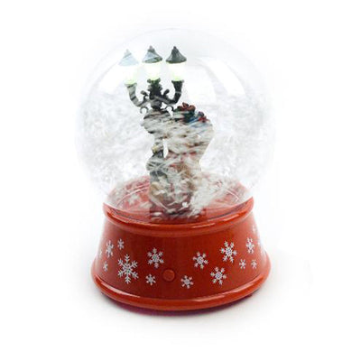 Palla di neve in plastica con luci e neve con musica decorazione natalizia