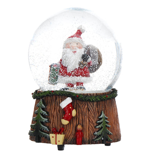 Sfera di vetro Babbo Natale con acqua e neve decorazione natalizia h 14,5 cm