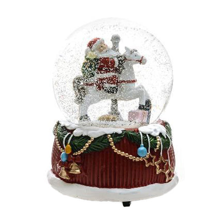 Sfera natalizia in poliresina con carillon per decorazioni natalizie