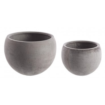Set 2 PortaVaso Cement Grigio in Argilla Colorata per uso esterno.