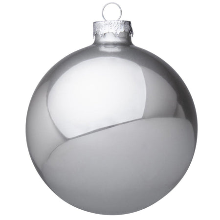 Palline per albero di Natale in vetro decorate color Argento Shimmer