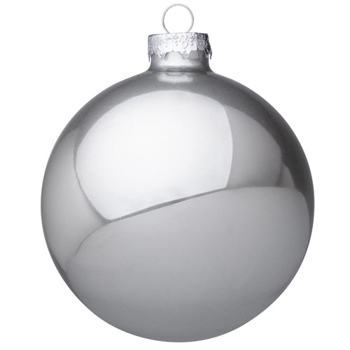 Palline per albero di Natale in vetro decorate color Argento Shimmer