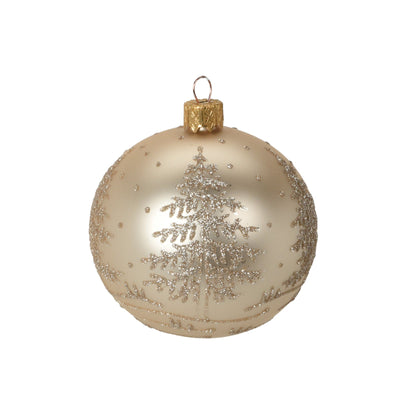 Palline per albero di Natale in vetro decorate con glitter color Oro