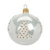 Palline per albero di Natale in vetro decorate color bianco con albero