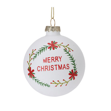 Sfere per albero di Natale in vetro Merry Christmas per decorazione natalizia