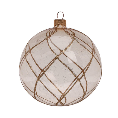 Palline per albero di Natale, in Vetro, con glitter color oro, Ø 100 mm, 6 pezzi