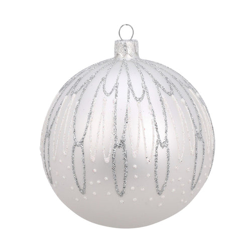 Palline per albero di Natale, in Vetro, con glitter decorativi, Ø 100 mm, 6 pezzi