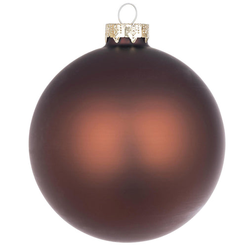Palline per albero di Natale in vetro decorate color Marrone Tronco Opaco