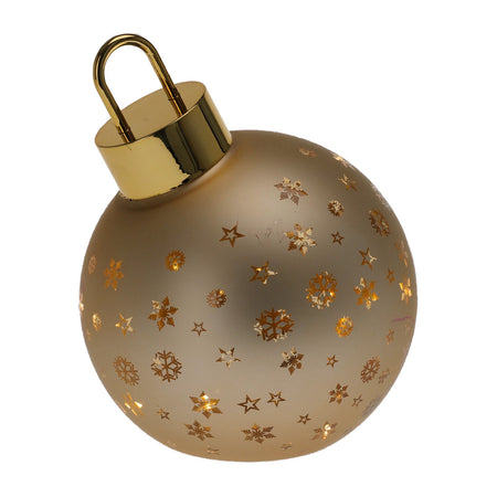Sfera per albero di Natale in vetro color oro con luce led Ø 15 cm