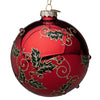 Palline per albero di Natale in vetro decorate color Zaida Rosso