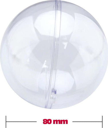 SFERE NATALIZIE PALLINE TRASPARENTI APRIBILI DA RIEMPIRE DECORAZIONE NATALE 2PZ 8CM  Trade Shop italia - Napoli, Commerciovirtuoso.it