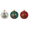 Palline per albero di Natale in vetro decorate con glitter color Rosso